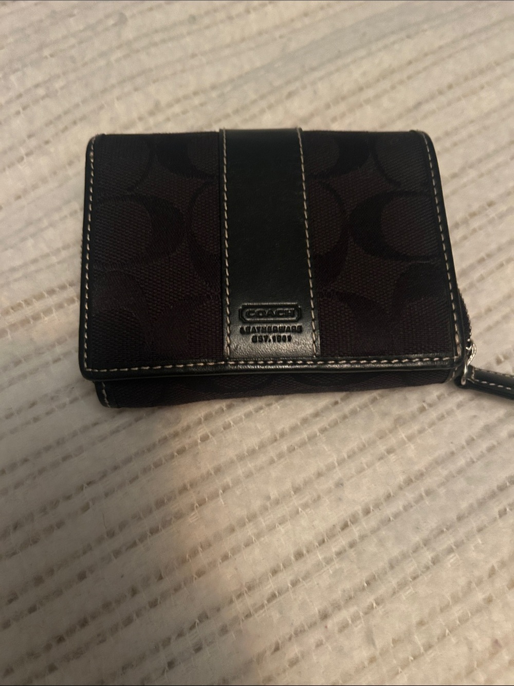 Coach Small Signature Canvas Wallet in Black
